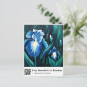 Blaue Bartirisengarten Postkarte (Stehend Vorderseite)