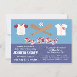 Blaue Baseball-Baby-Party-Einladung für einen Jung Einladung