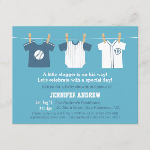 Blaue Baseball-Baby-Party-Einladungen für Jungen Einladung