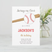 Blaue Baseball-Geburtstagsfeier Einladung (Stehend Vorderseite)