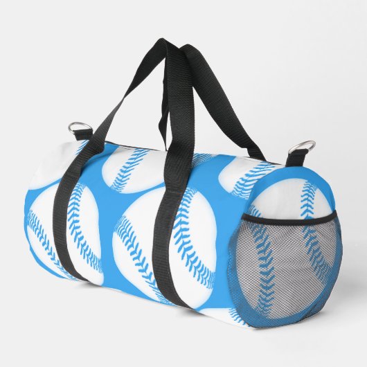 Blaue Baseball-Muster-Schraubenball-Grafiken Duffle Bag (Rechte Ecke)