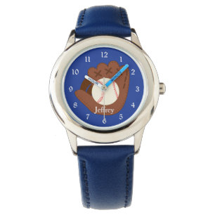 Blaue Baseballhandschuh Kinder Armbanduhr