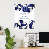 Blaue Basketball Geburtstagsfeier Poster (Heimbüro)