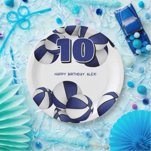 Blaue Basketball Party Pappteller (Party)