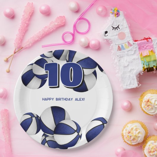 Blaue Basketball Party Pappteller (Party)