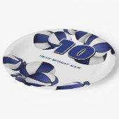 Blaue Basketball Party Pappteller (Schrägansicht)