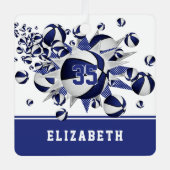 Blaue Basketball-Sterne personalisiert Ornament Aus Metall (Vorderseite)