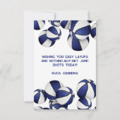 Blaue Basketball-viel Glück im Spiel Karte (Rückseite)