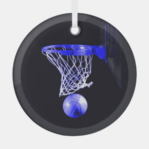 Blaue Basketball-Weihnachtsdekorationen Ornament Aus Glas