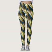 Blaue Bassfische Leggings (Vorderseite)