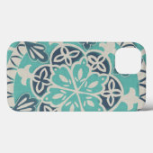 Blaue Batik-Fliese I Case-Mate iPhone Hülle (Rückseite (Horizontal))