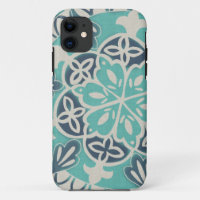 Blaue Batik-Fliese I