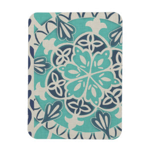 Blaue Batik-Fliese I Magnet