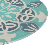 Blaue Batik-Fliese I Schneidebrett (Ecke)