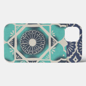 Blaue Batik-Fliese II Case-Mate iPhone Hülle (Rückseite (Horizontal))