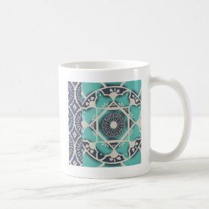 Blaue Batik-Fliese II Kaffeetasse
