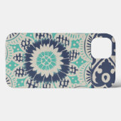 Blaue Batik-Fliese III Case-Mate iPhone Hülle (Rückseite (Horizontal))