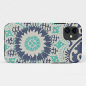 Blaue Batik-Fliese III Case-Mate iPhone Hülle (Rückseite (Horizontal))
