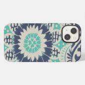 Blaue Batik-Fliese III iPhone Hülle (Rückseite (Horizontal))