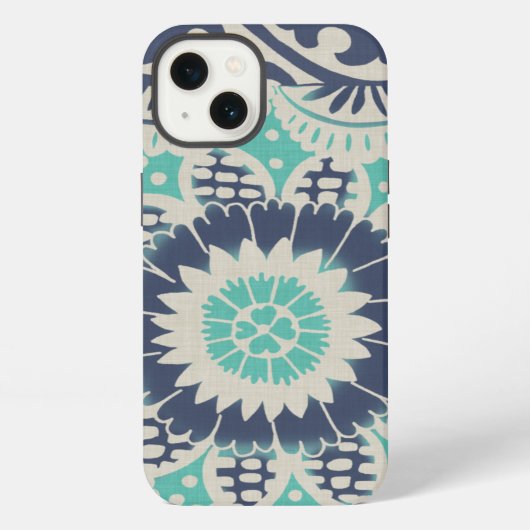 Blaue Batik-Fliese III iPhone Hülle (Rückseite)