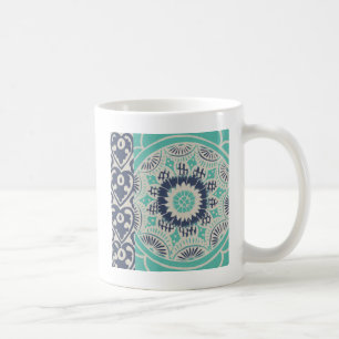 Blaue Batik-Fliese III Kaffeetasse