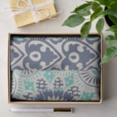 Blaue Batik-Fliese III Seidenpapier (Geschenk)