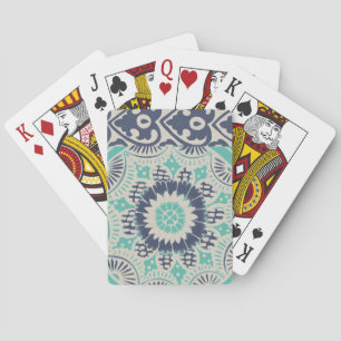 Blaue Batik-Fliese III Spielkarten