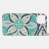 Blaue Batik-Fliese IV Case-Mate iPhone Hülle (Rückseite (Horizontal))