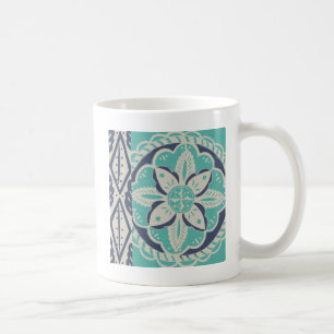 Blaue Batik-Fliese IV Kaffeetasse