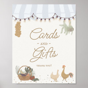 Blaue Bauern Markt Frische Karten und Geschenke Poster