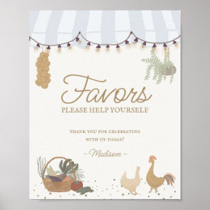 Blaue Bauern Marktwirtschaft Frische Favoriten Zei Poster