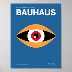 Blaue Bauhaus Vintage-Kunstposter Geometrischer Po Poster