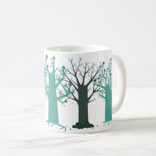 Blaue Baum-Tasse Kaffeetasse (VorderseiteRechts)