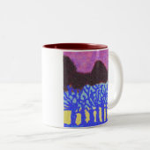 Blaue Bäume Zweifarbige Tasse (VorderseiteRechts)
