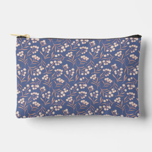 Blaue Baumwollblüte im Vintage-Stil Zubehörtasche