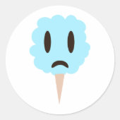 Blaue Baumwollbonbons Runder Aufkleber (Vorderseite)