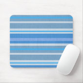 Blaue Baumwollstreifen Mousepad (Mit Mouse)