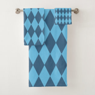Blaue Bavaria Rhombus-Flaggenmuster Badhandtuch Set