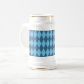 Blaue Bavaria Rhombus-Flaggenmuster Bierglas (Vorderseite Links)