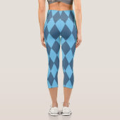 Blaue Bavaria Rhombus-Flaggenmuster Capri Leggings (Rückseite)