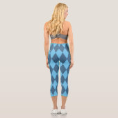 Blaue Bavaria Rhombus-Flaggenmuster Capri Leggings (Rückseite)