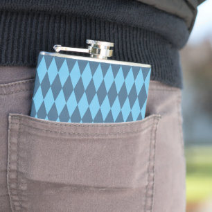 Blaue Bavaria Rhombus-Flaggenmuster Flachmann