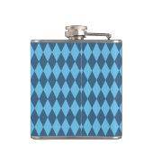 Blaue Bavaria Rhombus-Flaggenmuster Flachmann (Rückseite)
