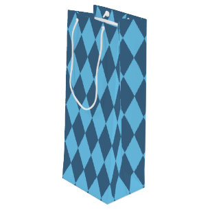 Blaue Bavaria Rhombus-Flaggenmuster Geschenktüte Für Weinflaschen