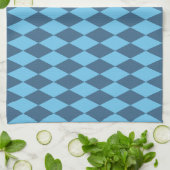 Blaue Bavaria Rhombus-Flaggenmuster Geschirrtuch (Gefaltet)