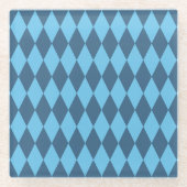 Blaue Bavaria Rhombus-Flaggenmuster Glasuntersetzer (Vorderseite)