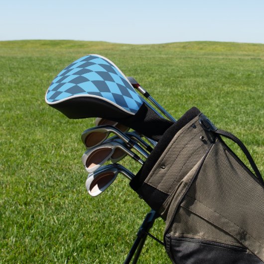 Blaue Bavaria Rhombus-Flaggenmuster Golf Headcover (In SItu)
