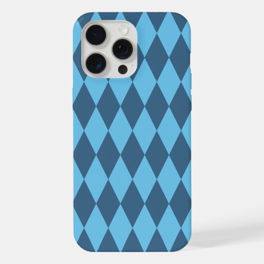 Blaue Bavaria Rhombus-Flaggenmuster iPhone Hülle (Rückseite)