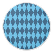 Blaue Bavaria Rhombus-Flaggenmuster Keramikknauf (Vorderseite)