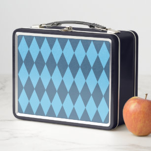 Blaue Bavaria Rhombus-Flaggenmuster Metall Brotdose